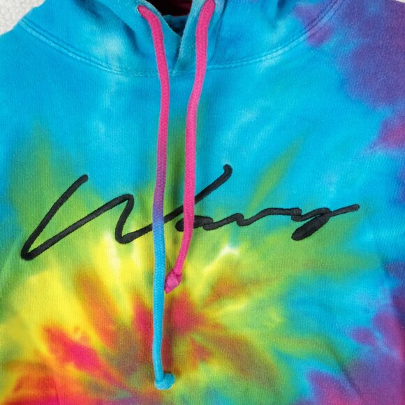 Vintage Hoodie Womens Small Tie Dye Psychedelic Hippie Sweatshirt Hooded Y2K - Picture 2 of 7